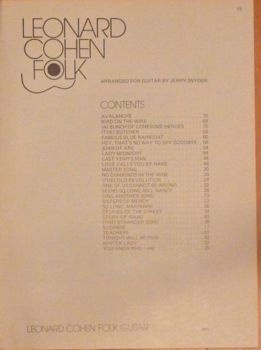 Leonard Cohen SongBook Vintage Folk 26 Songs