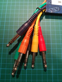 1 Lot de 6 cables de patch Jack de 30 cm