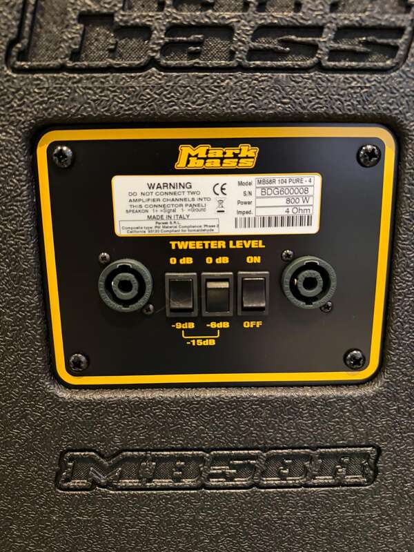 Markbass MB58R 104 Pure 4 Ohms + Housse neuve