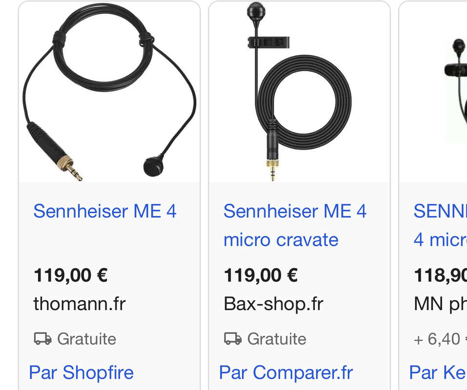 Micro Sennheiser ME-4 (micro cravate)