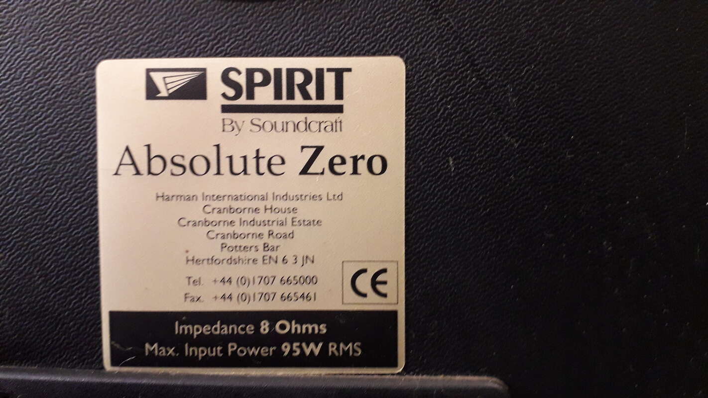 Moniteurs Soundcraft Spirit Absolute Zero