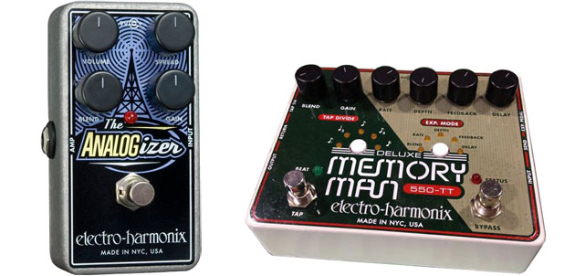Pédales Electro-Harmonix Analogizer et Deluxe Memory Man 550TT