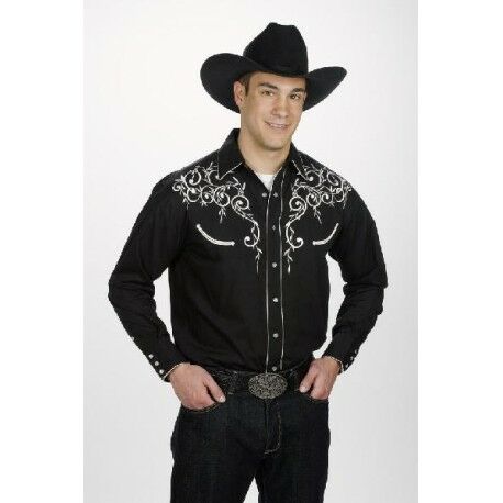 chemise cowboy noir brodee